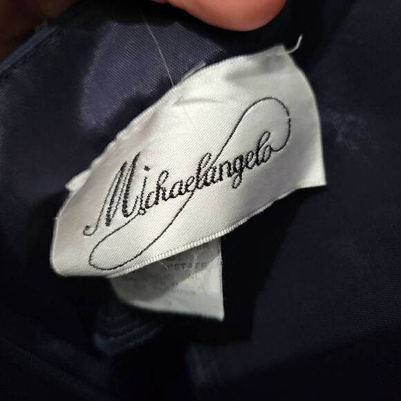 Michaelangelo Size 6 navy blue full length dress prom bridesmaid - Picture 7 of 9